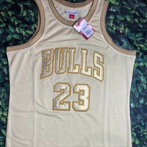 Gold Chicago Bulls Jordan Jersey